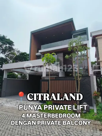 Premium High-End Modern Tropical Contemporary 3-Story New House with Private Lift & Smart Home System in Woodland Citraland, West Surabaya