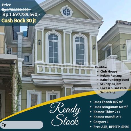 Rumah Cluster Ch Ready Stock 2 Lt Perum Paramount Village Simongan