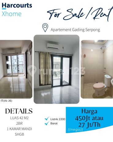 For Sale Apartment Gading Serpong Access to Tangerang Kebon Jeruk Toll Road For Sale Apartment Gading Serpong Access to Tangerang Kebon Jeruk Toll Road