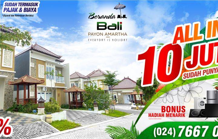 Rumah HOOK 2 Lantai LB 88 di PERUMAHAN BERANDA BALI PAYON AMARTHA SEMARANG