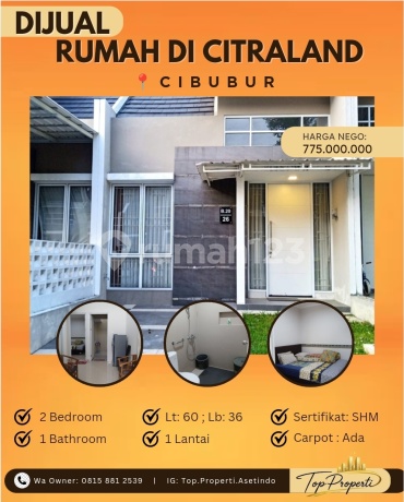 Runah Bagus dan Terawat di Kawazan Mewah Citraland Cibubur