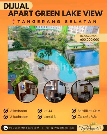 Apartment Green Lake View 2Br Mewah Baguz dan Asri di Lantai 3 di Tangerang
