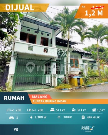 Rumah Semi Furnish Dekat Exit Tol di Puncak Buring Indah Malang