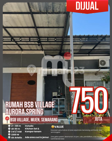 Dijual Rumah 2 Lantai BSB Village Cluster Aurora Spring