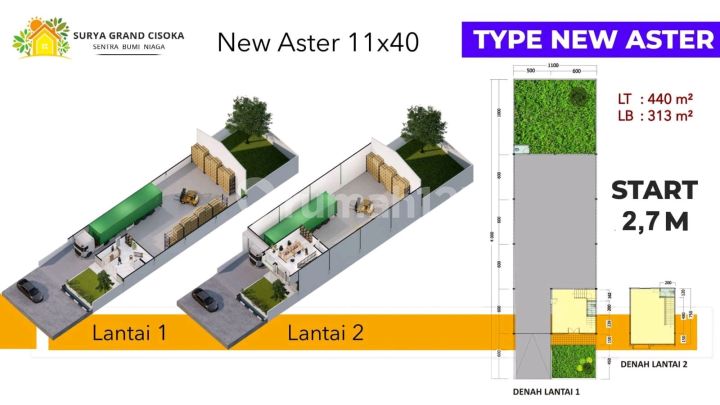 New Aster Warehouse 11X40 Area 440 Land Area 313 - Starting from 2.7 M in Surya Grand Cisoka Tangerang