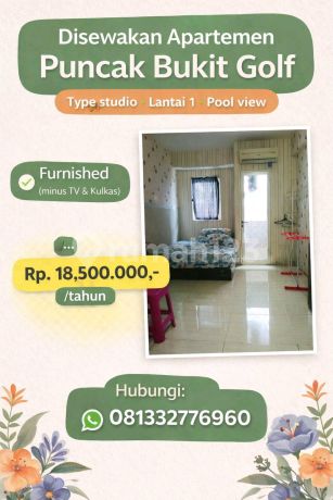 Murah ! Disewakan Apartemen Puncak Bukit Golf Lantai 1