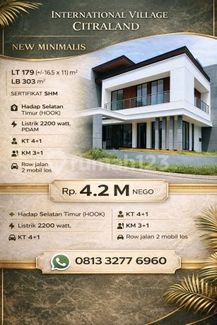 Dijual Rumah Hook New Minimalis di Citraland