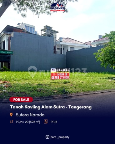 Dijual tanah kavling strategis luas 398 m2 lokasi strategis di Sutera Narada, Alam Sutera- Tangerang Dijual tanah kavling strategis luas 398 m2 lokasi strategis di Sutera Narada, Alam Sutera- Tangerang