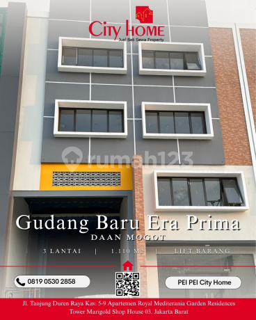 Disewakan Gudang Baru Era Prima Daan Mogot 1.110m² - Lokasi Strategis Hadap Jalan Raya