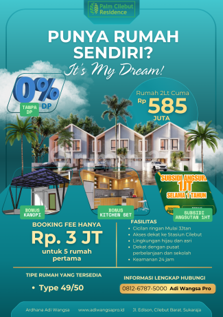 Palm Cilebut Residence Rumah 2Lantai Murah Dekat St. Cilebut