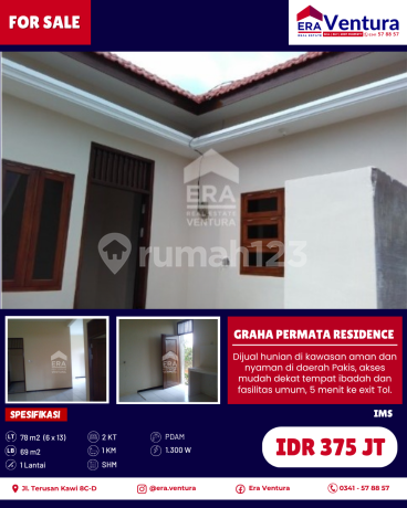 Dijual Rumah Minimalis Siap Huni Di Graha Permata Residence Pakis
