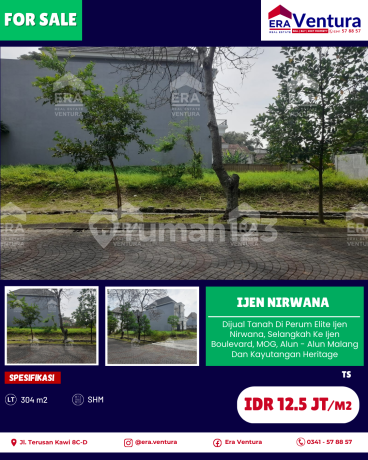 Dijual Tanah di Perum Elite Ijen Nirwana, Selangkah ke Ijen Boulevard