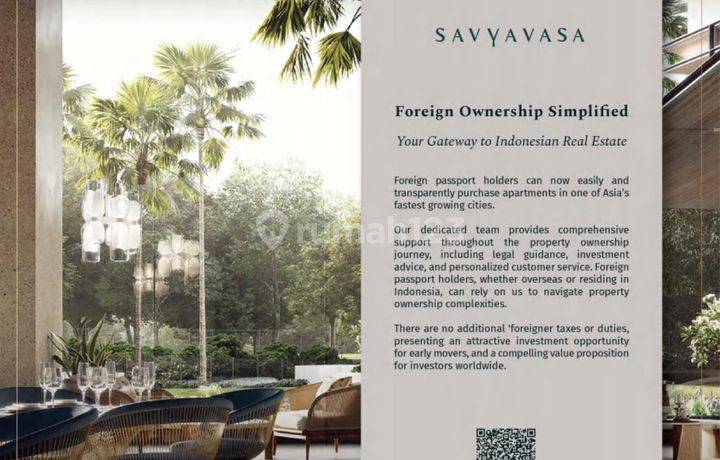 Dijual Apartemen Luxury Pet Friendly Savyavasa Legally Open For Foreigner