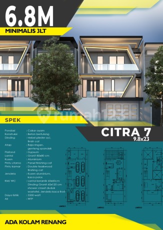 Dijual cepat unit rumah siap huni dan ada kolam renang 3 lantai di citra garden 7 Dijual cepat unit rumah siap huni dan ada kolam renang 3 lantai di citra garden 7