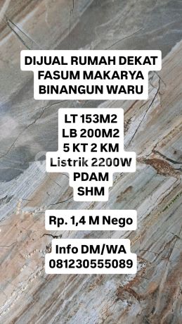 Dijual Rumah Dekat Fasum Makarya Binangun Waru Dijual Rumah Dekat Fasum Makarya Binangun Waru