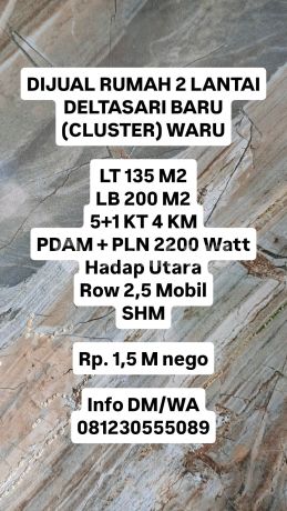 For Sale: New 2-Story House in Deltasari Cluster, Waru