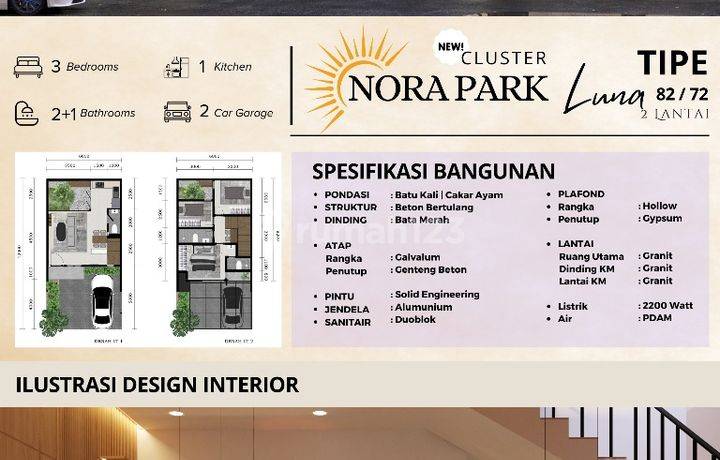 Rumah murah Bedali Indah tahap 4 Lawang Malang 2 lantai bisa KPR