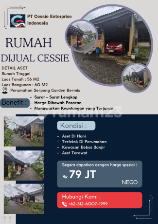 DIJUAL RUMAH SERPONG GARDEN BERMIS -  VIA CESSIE