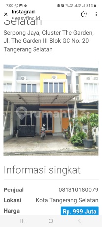 Rumah Serpong Jaya Cluster The Garden Tangerang Selatan Rumah Serpong Jaya Cluster The Garden Tangerang Selatan