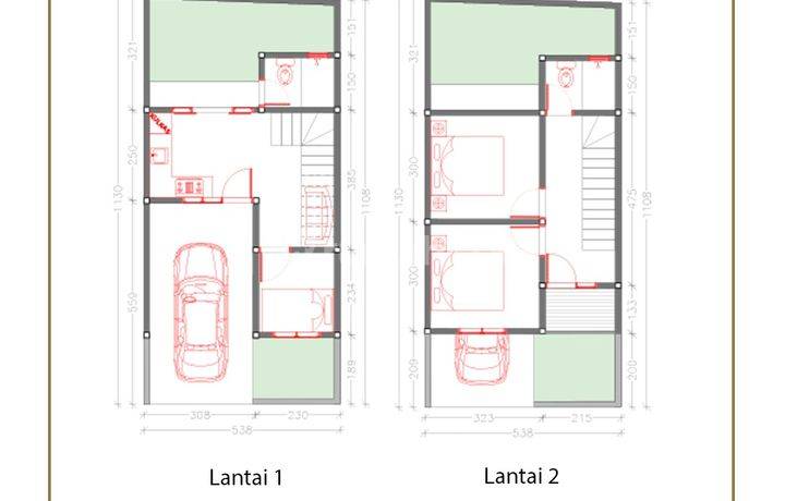 Rumah Lantai 2 di Dekat Kolam renang citraland