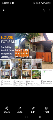 Dijual Rumah 2 Lantai Dengan Tanah Yang Luas, Bebas Banjir