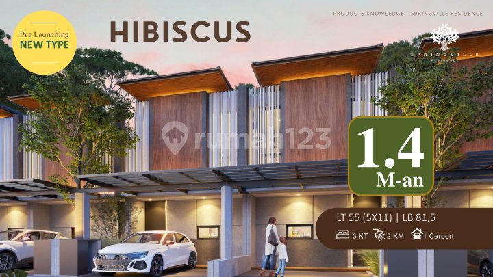 Jual Rumah Mulai Lebar 5 Springville Residence 2 Lantai Furnish Siap Huni