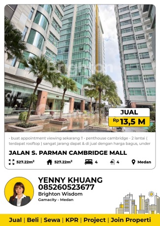 Dijual Penthouse Cambridge 2 Lantai / Condominium / Apartement