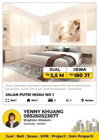 Dijual / Disewakan Apartemen Tower Lexington Fully Furnished 