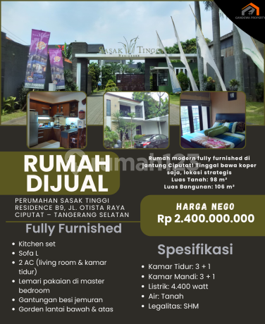 Modern Fully Furnished House in the Heart of Ciputat! Just Bring Your Suitcase, Strategic Location Modern Fully Furnished House in the Heart of Ciputat! Just Bring Your Suitcase, Strategic Location