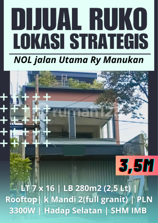 Ruko Baru 2,5 Lantai Lokasi Nol Jalan Utama Manukan Surabaya Ruko Baru 2,5 Lantai Lokasi Nol Jalan Utama Manukan Surabaya
