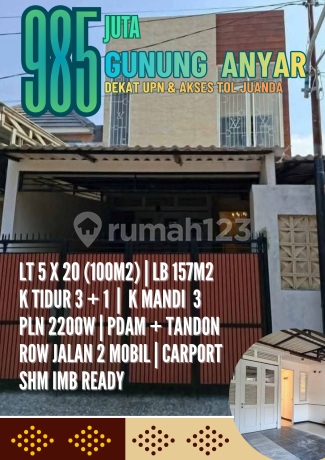 Rumah Bagus Gunung Anyar Dekat Kampus Upn