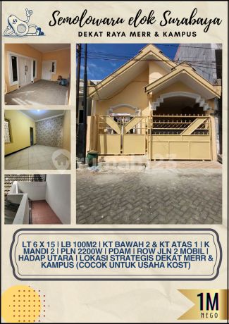 Dijual Cepat Rumah Semolowaru Elok Dekat Kampus & Ry Merr