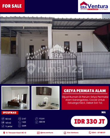 Dijual Rumah Di Perum Griya Permata Alam Karangploso