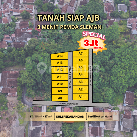 Land Ready for AJB, 3 Minutes to Sleman Regency Government Office, Area 121M2