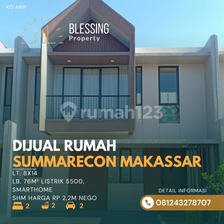 Dijual Rumah Siap Huni Smart Home System - Summarecon Makassar Dijual Rumah Siap Huni Smart Home System - Summarecon Makassar