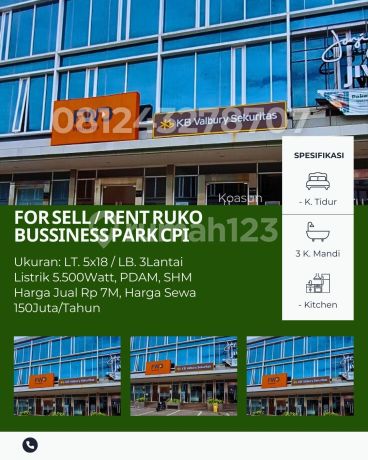 Dijual/disewa Ruko Premium Business Park Citraland City Cpi