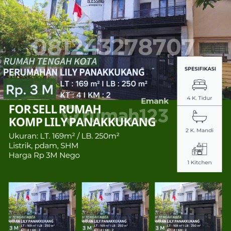 Dijual Rumah Komplek Lily Panakkukang Makassar SHM Murah Dijual Rumah Komplek Lily Panakkukang Makassar SHM Murah