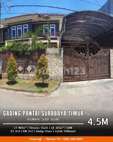 Dijual Rumah Siap Huni Gading Pantai, Surabaya Timur