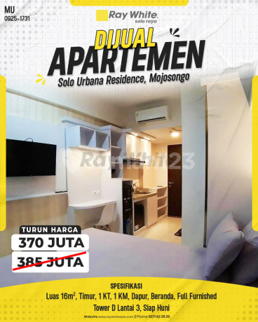 Dijual Apartemen Solo Urbana Residence, Jebres -Siap Huni