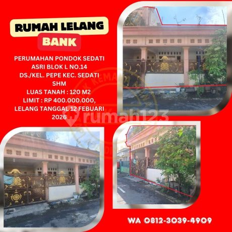 Jual Rumah Lelang Bank Sidoarjo (Pondok Sedati Asri - Pepe Sedati) - Lelang Kpknl