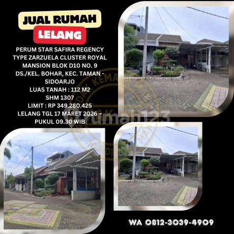 Jual Rumah Lelang Bank di Taman Sidoarjo (Star Safira Regency Type Zarzuela Cluster Royal Mansion) - Lelang Kpknl Jual Rumah Lelang Bank di Taman Sidoarjo (Star Safira Regency Type Zarzuela Cluster Royal Mansion) - Lelang Kpknl