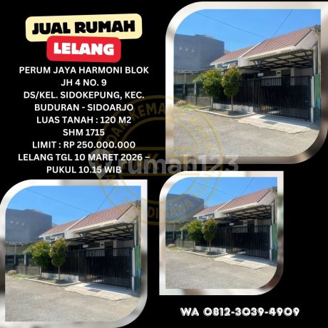 Jual Rumah Lelang Bank di Buduran Sidoarjo (Perum Jaya Harmoni) - Lelang Kpknl
