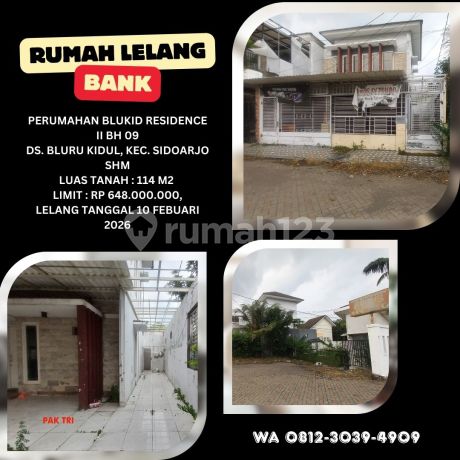 Dijual Rumah Via Lelang Sidoarjo (Blukid Residence - Bluru Kidul) - Lelang Kpknl