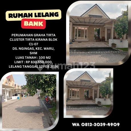 Bank Auction House for Sale (Graha Tirta - Ngingas Waru) Sidoarjo - KPKNL Auction Bank Auction House for Sale (Graha Tirta - Ngingas Waru) Sidoarjo - KPKNL Auction