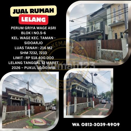 Jual Rumah Lelang Bank di Taman Sidoarjo (Perum Griya Wage Asri) - Lelang Kpknl