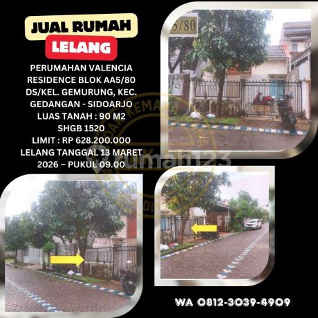 Jual Rumah Lelang Bank di Gedangan Sidoarjo (Perum Valencia Residence) - Lelang Kpknl Jual Rumah Lelang Bank di Gedangan Sidoarjo (Perum Valencia Residence) - Lelang Kpknl