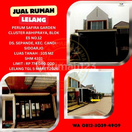 Sell Bank Auction House in Sidoarjo (Safira Garden Cluster Abhipraya) : Auction Kpknl
