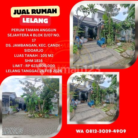 Jual Rumah Lelang Bank di Sidoarjo (Perumtas 4 Jambangan Candi) : Lelang Kpknl
