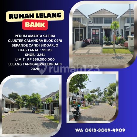 Jual Rumah Lelang Bank di Sidoarjo (Amarta Safira Cluster Calandra) - Lelang Kpknl