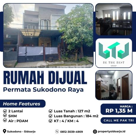 Dijual Cepat 2 Lantai Perumahan Permata Sukodono Raya Sidoarjo - Selatan Puspa Agro